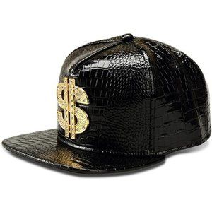 Hip Hop Hat, Dollar Flat-Brimmed Hat, Rock Cap, Men Luxury Hat